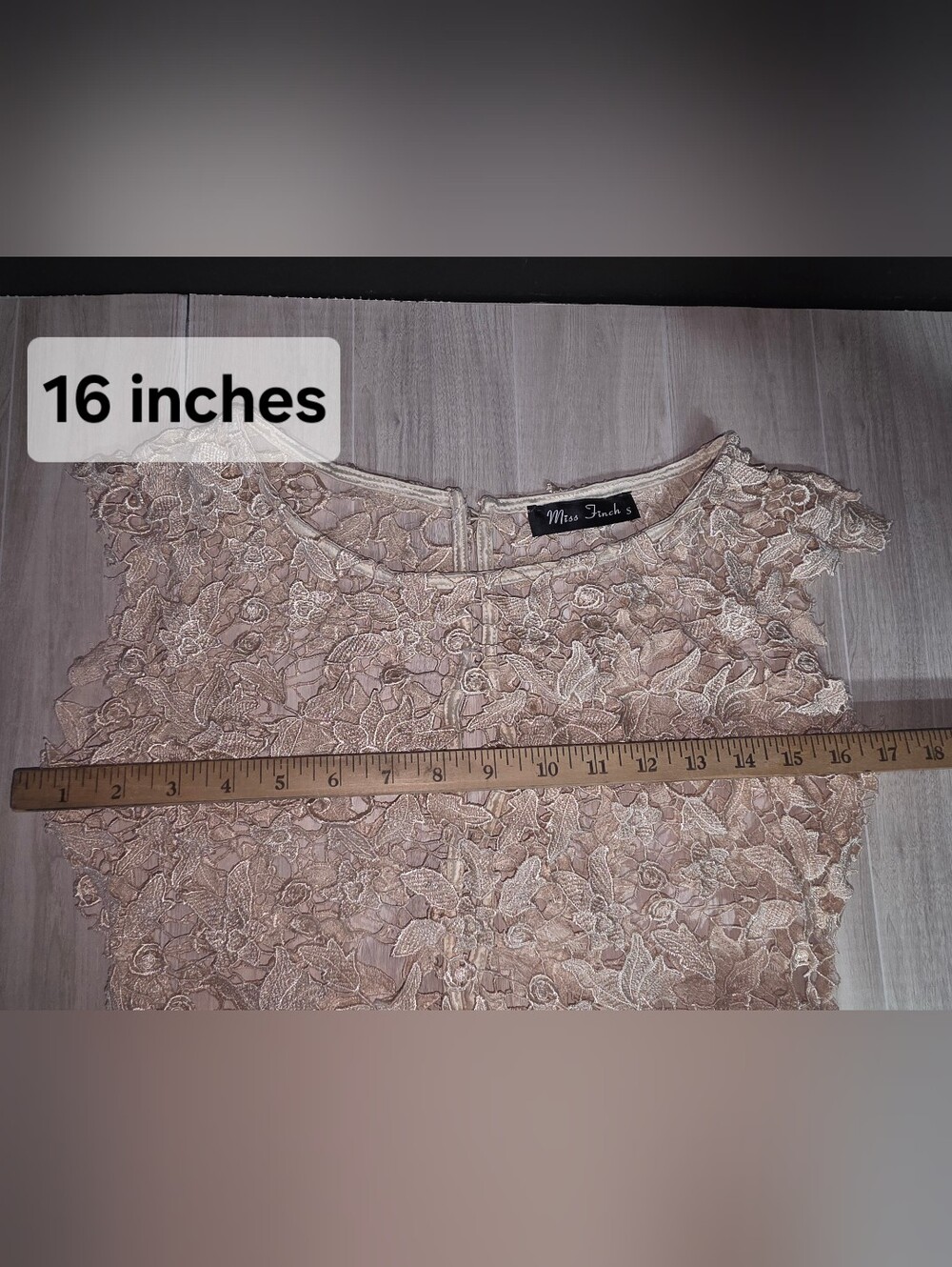 Miss Finch Sz Small Delicate Beige Floral Lace Overlay Tank Top - Picture 6 of 10